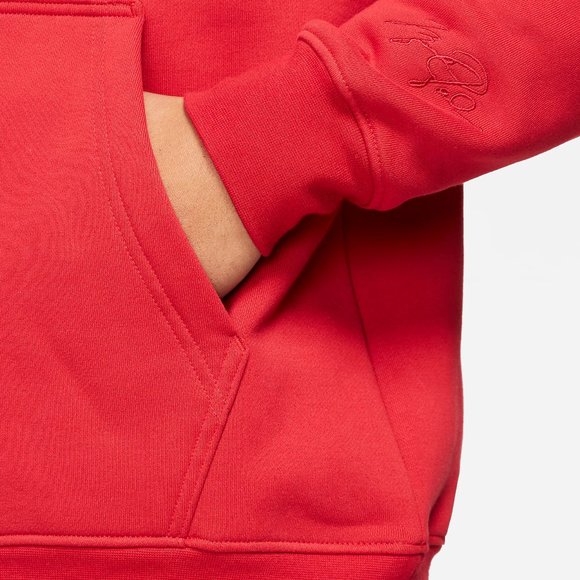 Nike Jordan Essentials Fleece Pullover Hoodie Red - Picture 5 of 6